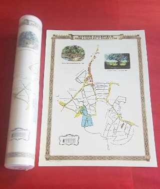 Sutton Coldfield 1765 - Old Map Supplied Rolled in a Clear Two Part Screw Presentation Tube - Print size 45cm x 32cm
