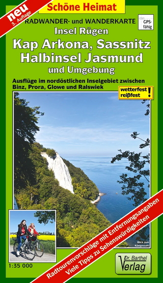 Radwander- und Wanderkarte Insel Rügen, Kap Arkona, Sassnitz, Halbinsel Jasmund und Umgebung
