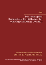 Der verausgabte Barausgleich des Stillhalters bei Optionsgesch&auml;ften (&sect; 20 EStG) - Michael Stein
