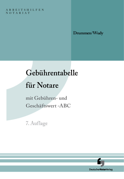 Geb&uuml;hrentabelle f&uuml;r Notare - 