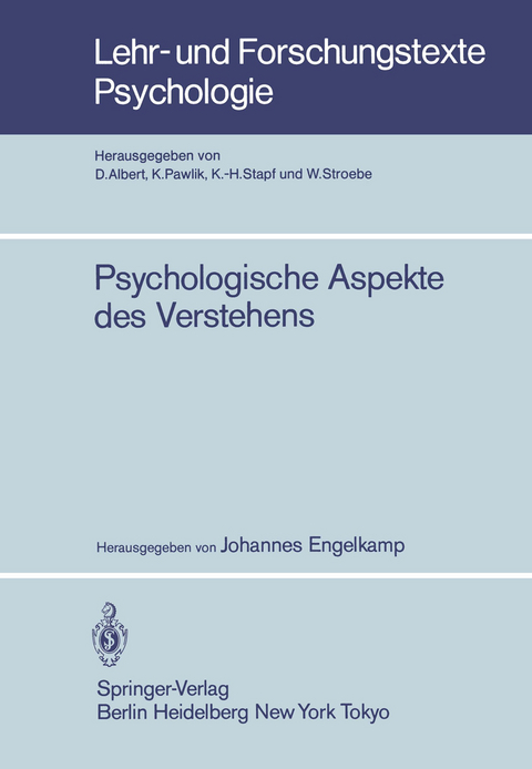 Psychologische Aspekte des Verstehens - 
