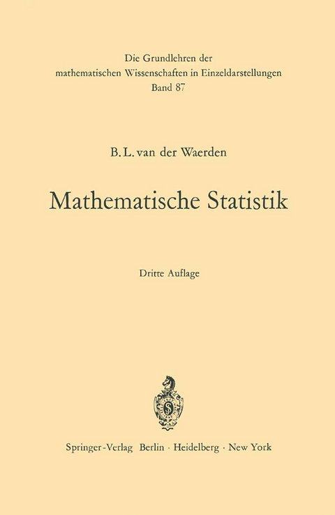 Mathematische Statistik - Bartel L. van der Waerden