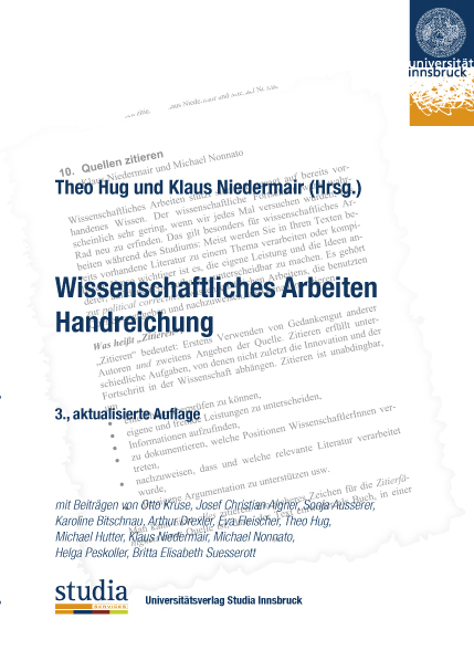 Wissenschaftliches Arbeiten - Otto Kruse, Josef Christian Aigner, Sonja Ausserer, Karoline Bitschnau, Arthur Drexler, Eva Fleischer, Theo Hug, Michael Hutter, Klaus Niedermair, Michael Nonnato, Helga Peskoller, Suesserott Britta Elisabeth
