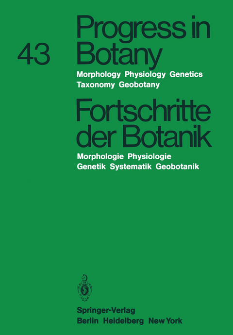 Progress in Botany/Fortschritte der Botanik - Heiz Ellenberg, Karl Esser, Klaus Kubitzki, Eberhard Schnepf, Hubert Ziegler