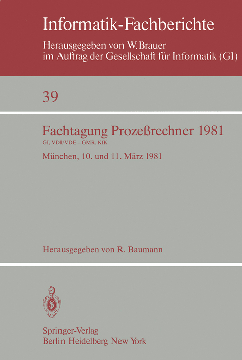 Fachtagung Proze&szlig;rechner 1981 - 