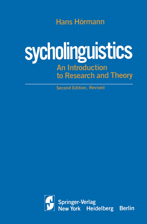 Psycholinguistics - Hans H&ouml;rmann