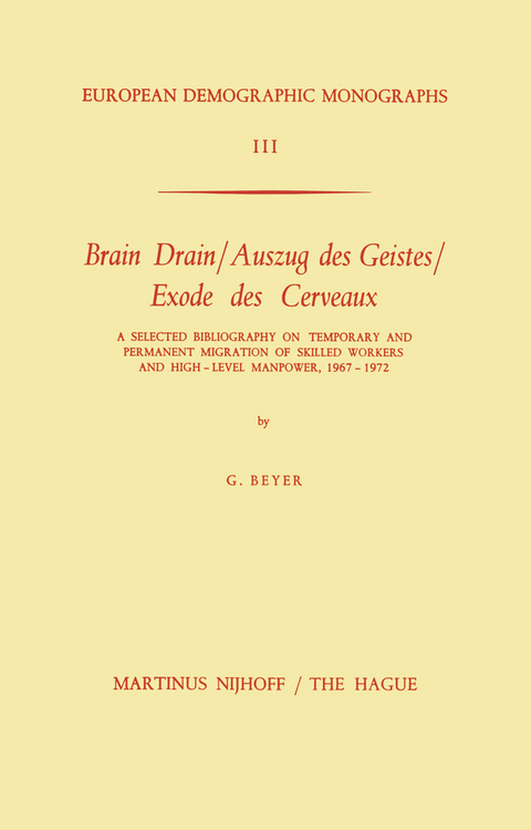 Brain Drain / Auszug des Geistes / Exode des Cerveaux - G. Beyer
