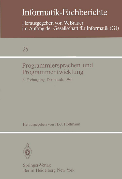Programmiersprachen und Programmentwicklung - 