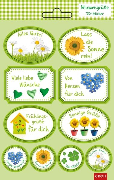 3D-Stickerset "Bunte Gr&uuml;&szlig;e"