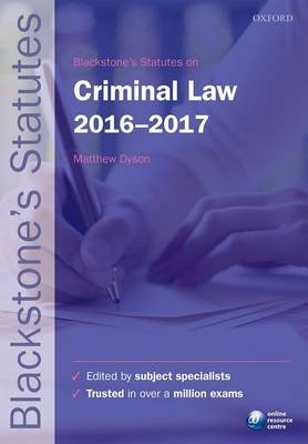 Blackstone's Statutes on Criminal Law 2016-2017 - 