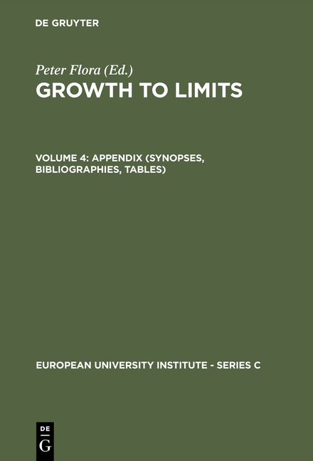 Growth to Limits / Appendix (Synopses, Bibliographies, Tables) - 
