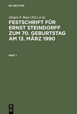 Festschrift f&uuml;r Ernst Steindorff zum 70. Geburtstag am 13. M&auml;rz 1990 - 