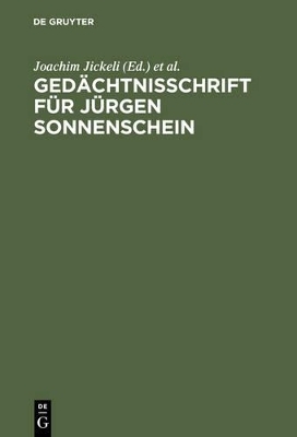 Gedächtnisschrift für Jürgen Sonnenschein