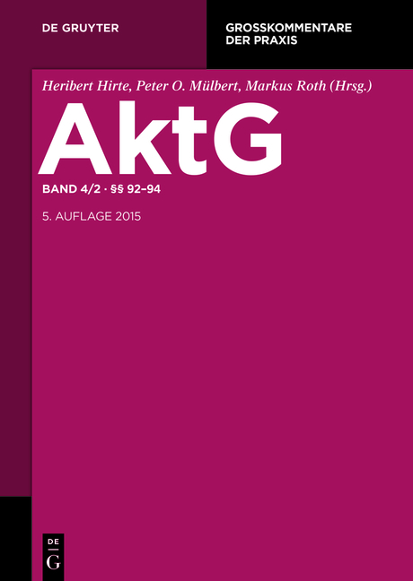 Aktiengesetz / &sect;&sect; 92 - 94