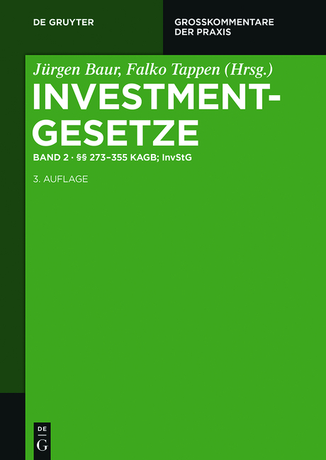 Investmentgesetze / &sect;&sect; 273 - 355 KAGB; InvStG - 