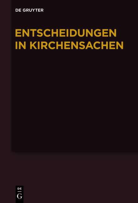 Entscheidungen in Kirchensachen seit 1946 / 1.7.-31.12.2009 - 