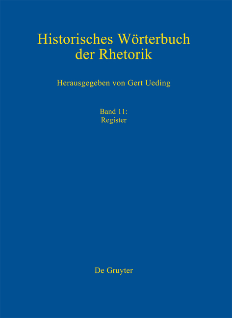Historisches W&ouml;rterbuch der Rhetorik / Register - 