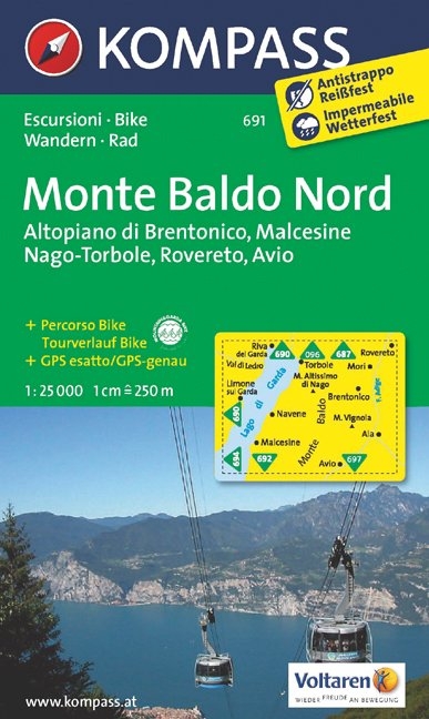 KOMPASS Wanderkarte Monte Baldo Nord - 