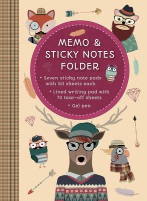 Memo & Sticky Notes Folder: Hipster Animals -  Peony Press