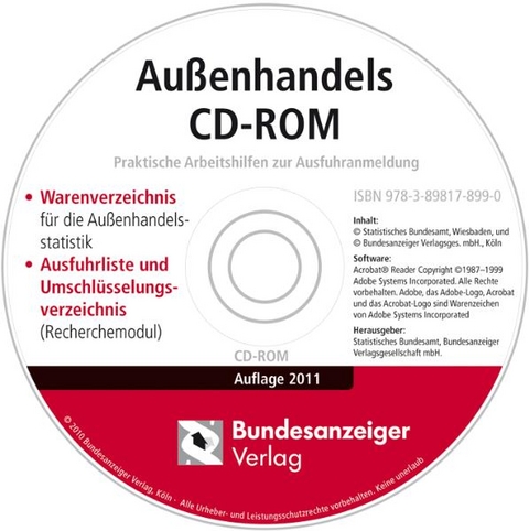 Au&szlig;enhandels CD-ROM - Ausgabe 2011