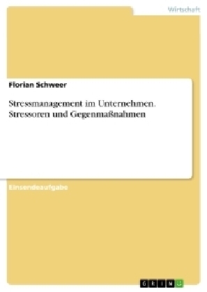 Stressmanagement im Unternehmen. Stressoren und Gegenma&Atilde;nahmen - Florian Schweer