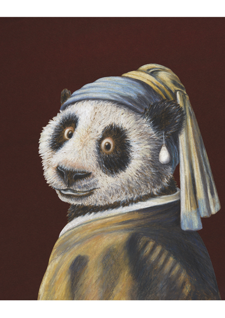 B&auml;rchen mit Perlohrring Postkarte VE 1=10