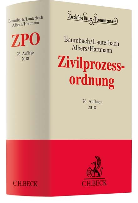 Zivilprozessordnung - Adolf Baumbach, Wolfgang Lauterbach, Jan Albers, Peter Hartmann