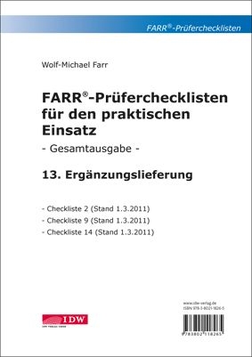 FARR Prüferchecklisten für den praktischen Einsatz - Gesamtausgabe