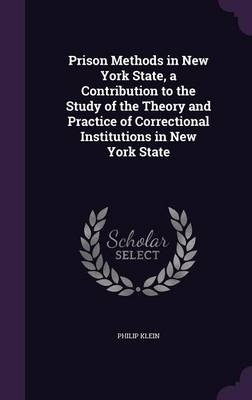 Prison Methods in New York State, a Contribution to the Study of the Theory and Practice of Correctional Institutions in New York State - Philip Klein