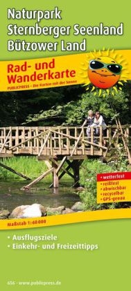 Naturpark Sternberger Seenland, B&uuml;tzower Land / Wasserwanderkarte Flusslandschaft Warnow und Mildenitz