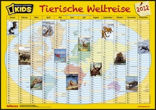 2012 National Geographic World of Animals Wallplanners