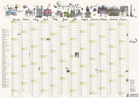 2012 Paris Wallplanners