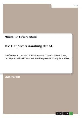 Die Hauptversammlung der AG
