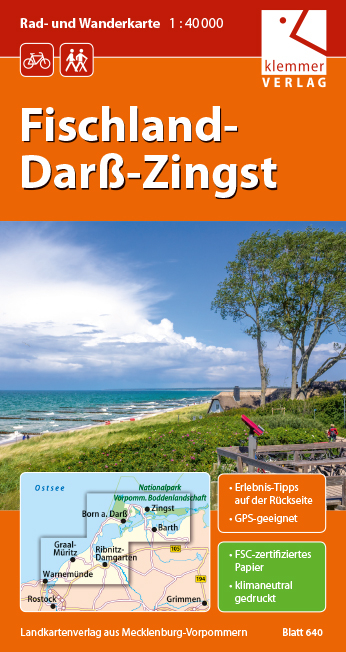 Rad- und Wanderkarte Fischland-Dar&szlig;-Zingst - 