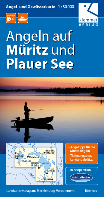 Angel- und Gew&auml;sserkarte M&uuml;ritz und Plauer See - 