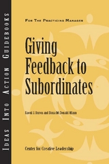 Giving Feedback to Subordinates -  Buron,  McDonald-Mann