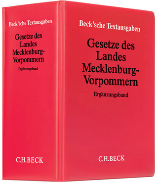 Gesetze des Landes Mecklenburg-Vorpommern Ergänzungsband