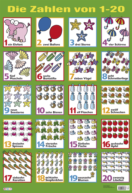 Mein Lernposter - Die Zahlen 1-20
