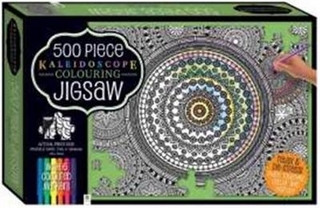 Kaleidoscope Colour-in Jigsaw with 6 Markers: Mandala