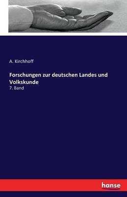 Forschungen zur deutschen Landes und Volkskunde