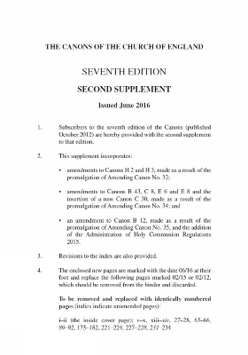 Canons of the Church of England 7th Edition