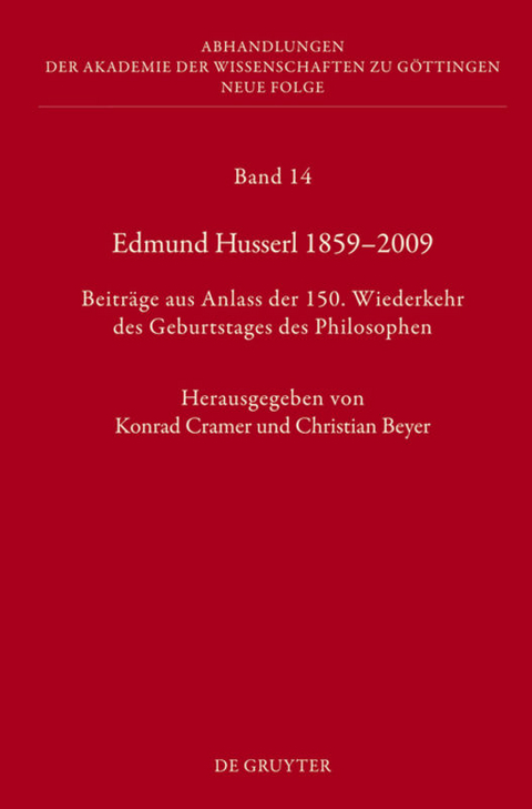 Edmund Husserl 1859&ndash;2009 - 