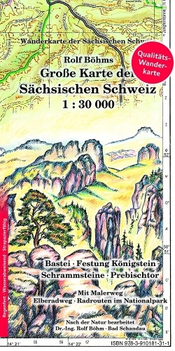 Gro&szlig;e Karte der S&auml;chsischen Schweiz 1:30000 - Rolf B&ouml;hm