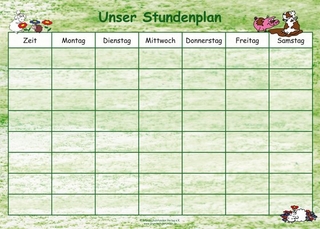 Großer Stundenplan (DIN A2) für das Klassenzimmer - 
