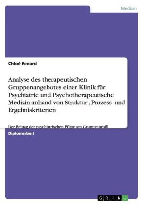 Analyse des therapeutischen Gruppenangebotes einer Klinik f&Atilde;&frac14;r Psychiatrie und Psychotherapeutische Medizin anhand von Struktur-, Prozess- und Ergebniskriterien - Chlo&Atilde;&copy; Renard