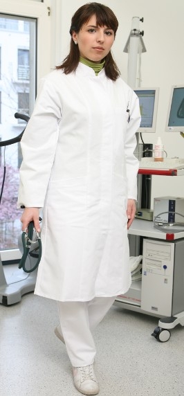 Damen Visitenmantel, weiß, Langgröße 38