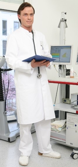 Herren Visitenmantel, weiß, Größe 90