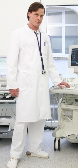 Herren Präparationskittel, weiß, Größe 50