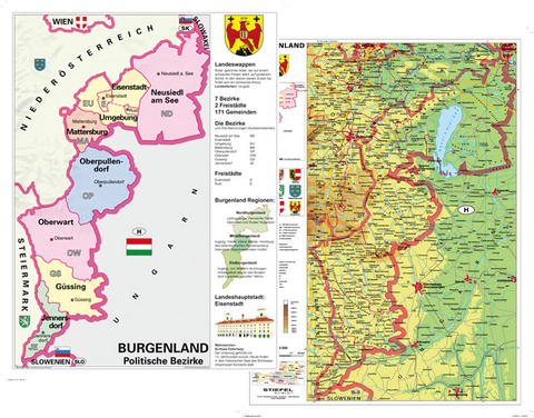 Burgenland physisch/politisch - Heinrich Stiefel