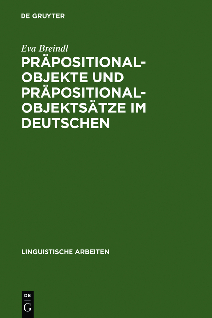 Pr&auml;positionalobjekte und Pr&auml;positionalobjekts&auml;tze im Deutschen - Eva Breindl